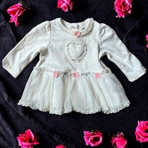 Little Me Sparkly Lace Polka Dot Dress - 9 Months